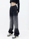 Low Waist Washed Straight-Fit Wide-Leg Jeans - HouseofHalley