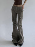 Low Waist Flared Cargo Pants - HouseofHalley