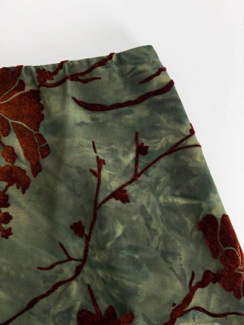 Mesh Lining Vintage Floral Midi Skirt - HouseofHalley