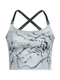 Abstract Print Buckle Strap Cami Top