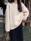 Solid Cable Knit Pullover Sweater - HouseofHalley