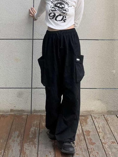 Mid Rise Drawstring Cargo Jogger Pants - HouseofHalley