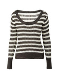 Brown Striped Cable Knit Top - HouseofHalley