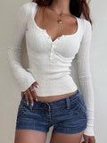 Solid Breasted Ribbed Long Sleeve Knit - HouseofHalley