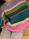 Knit Rainbow Stripe Loose Sweater - HouseofHalley