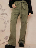 Low Waist Pocket Straight-Fit Cargo Pants - HouseofHalley