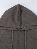 Solid Ribbed Zip Up Drawstring Hooded Long Sleeve Knit - HouseofHalley