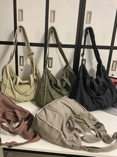Canvas Burr Large Capacity Crossbody Bag - HouseofHalley