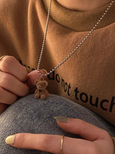 Cartoon Bear Pendant Beads Long Necklace - HouseofHalley
