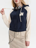 Color Block Splice Letter Embroidery Embellished Oversized Hoodie - HouseofHalley