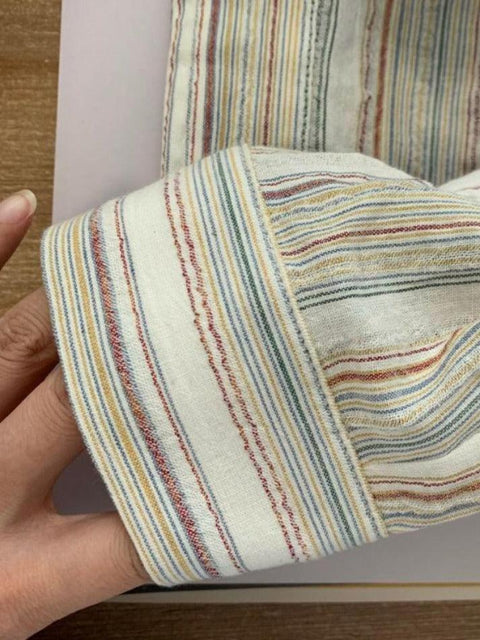 Colorful Stripe Print Button Up Long Sleeve Shirt - HouseofHalley