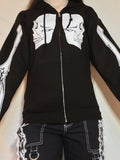 Contrast Color Skull Print Oversized Hoodie - HouseofHalley