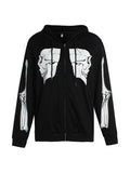 Contrast Color Skull Print Oversized Hoodie - HouseofHalley