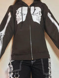 Contrast Color Skull Print Oversized Hoodie - HouseofHalley