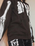 Contrast Color Skull Print Oversized Hoodie - HouseofHalley