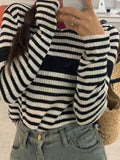 Contrast Color Stripe Slim Long Sleeve Knit - HouseofHalley