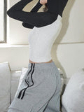 Contrast Color V Neck Long Sleeve Tee - HouseofHalley
