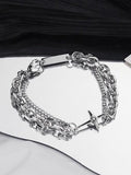 Double Layered Tag Star Charm Bracelet - HouseofHalley