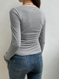 Long Sleeve V-Neck Striped Slim-Fit Sweater - HouseofHalley
