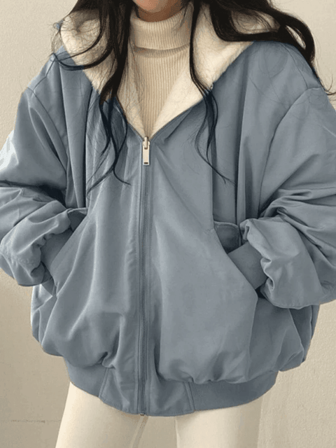 Reversible Oversize Fleece Hooded Jacket - HouseofHalley