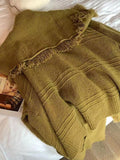 Solid Color Big Lapel Neck Tassel Trim Cardigan - HouseofHalley