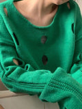 Solid Color Cutout Crop Long Sleeve Knit - HouseofHalley