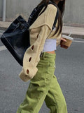Solid Color Cutout Crop Long Sleeve Knit - HouseofHalley