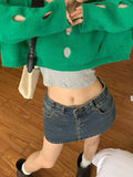 Solid Color Cutout Crop Long Sleeve Knit - HouseofHalley