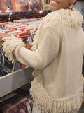 Solid Color Tassel Splice Cardigan - HouseofHalley