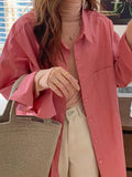Solid Color Versatile Loose Long Sleeve Blouse - HouseofHalley