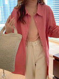 Solid Color Versatile Loose Long Sleeve Blouse - HouseofHalley