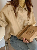 Solid Color Versatile Loose Long Sleeve Blouse - HouseofHalley