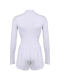 Solid Color Zip Up Corset Romper - HouseofHalley