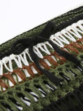 Stripe Cutout Short Crochet Top