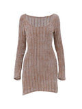 Vintage Brown Low Cut Mini Dress - HouseofHalley