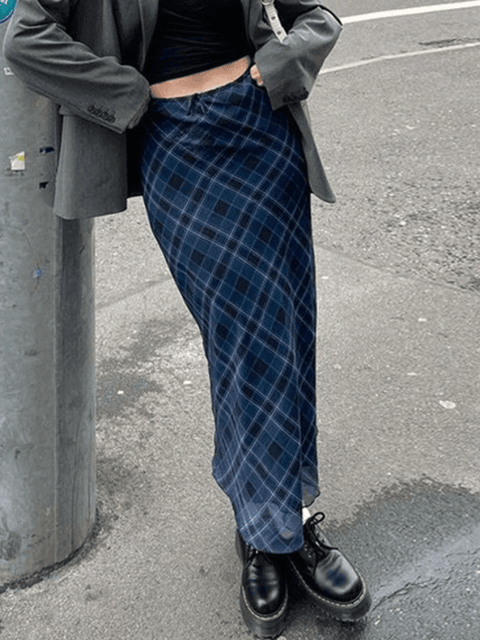 Vintage Checkered Maxi Skirt - HouseofHalley