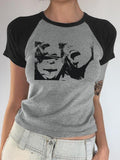 Vintage Print Raglan Sleeve Crop Top - HouseofHalley