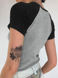 Vintage Print Raglan Sleeve Crop Top - HouseofHalley