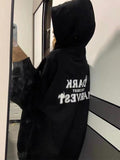Vintage Spider Web Print Oversized Hoodie - HouseofHalley