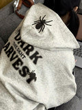 Vintage Spider Web Print Oversized Hoodie - HouseofHalley