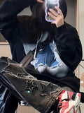 Vintage Star Patchwork Oversized Hoodie - HouseofHalley