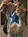 Vintage Star Patchwork Oversized Hoodie - HouseofHalley