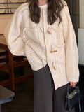 Vintage Twist Design Horn Buckle Cardigan - HouseofHalley