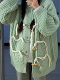 Vintage Twist Design Horn Buckle Cardigan - HouseofHalley