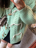 Vintage Twist Design Horn Buckle Cardigan - HouseofHalley
