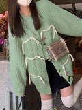 Vintage Twist Design Horn Buckle Cardigan - HouseofHalley