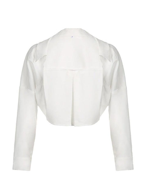 White Loose Thin Cardigan Long Sleeve Blouse - HouseofHalley